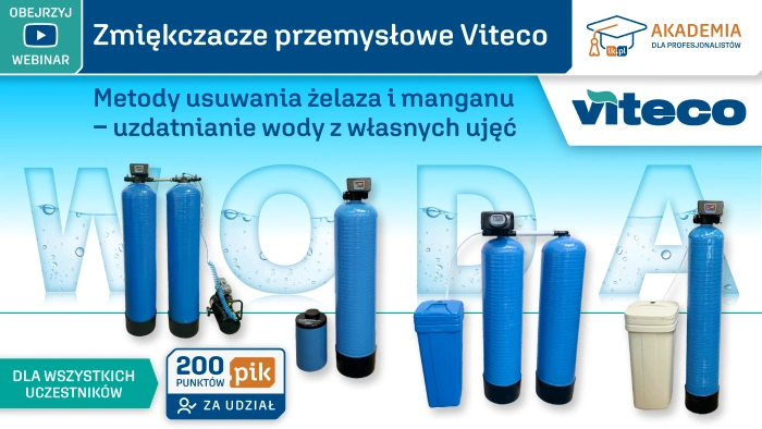 Zmiękczacze przemysłowe Viteco. Metody usuwania żelaza i manganu - uzdatnianie wody z własnych ujęć