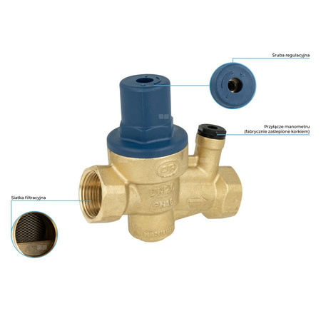 Kompaktowy reduktor ciśnienia wody BPR 412, GW G3/4'', 1 ÷ 6 bar