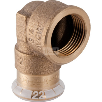 Kolano 90' GEBERIT Mapress Kupfer przejściowe, Cu, 3/4'' x 22 mm (GW x mufa zaprasowywana), (głębokość: 24 mm) z uszczelką