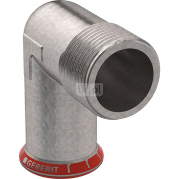 Kolano 90' GEBERIT Mapress C-Stahl przejściowe, stal (ocynk galwaniczny/elektrolityczny) (ocynk), 3/4'' x 22 mm (GZ x mufa zaprasowywana), (głębokość: 20 mm) z uszczelką