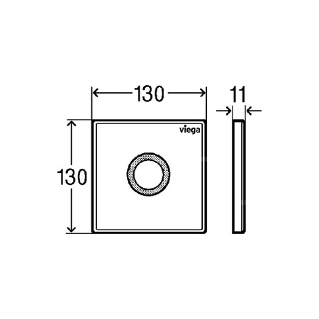 Przycisk do pisuarów na wystawę Prevista Visign for Public 12 nr wzoru 8635.29 płytka maskująca: stal nierdzewna biały błyszczący