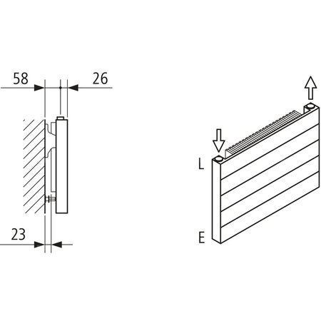 Grzejnik płytowy typ 11 KERMI HHN, z osłonami wym. 840 x 5200 mm, kolor biały, moc 6765 W
