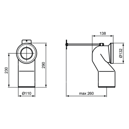 Kolano 90 st. dł. 95-210 mm