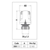 Głowica termostatyczna CALEFFI 200, zakres reg. 7-28'C