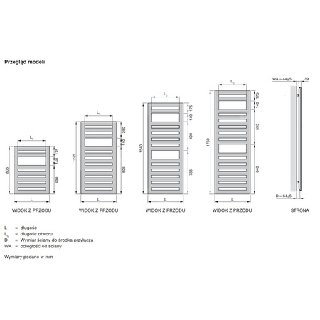 Grzejnik drabinkowy ZEHNDER Metropolitan Spa, wym. 1540 x 500 mm, kolor biały RAL9016, moc 690W