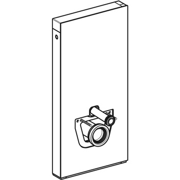 Moduł sanitarny do WC wiszącego GEBERIT Monolith, 1010 mm x 480 mm x 106 mm, regulacja wysokości, front: imitacja betonu, bok: czarny