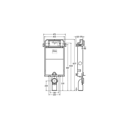 Prevista Pure-blok do WC 1077 mm przeznaczenie: do wbudowania i zabudowania, stal, nr wzoru 8512 H zab.: 1077