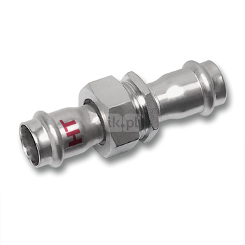 Śrubunek SANHA NiroSan Press Industry trzyczęściowy, stal nierdzewna, 35 mm (zw x zw)