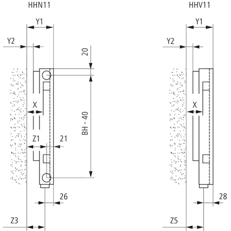 Grzejnik płytowy typ 11 KERMI HHN, z osłonami wym. 770 x 2400 mm, kolor biały, moc 2232 W