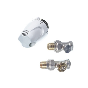 Zestaw przyłączeniowy grzejnikowy dwururowy COMAP 1/2 '' x 1/2'', zawór prosty przystosowany termostatycznie