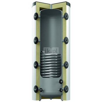 Zbiornik buforowy stojący REFLEX HF 2000/1_C pojemność 2000 l z wężownicą, izolacja: włókna poliestrowe z płaszczem foliowym, kolor: srebrny