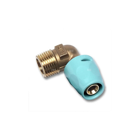 Kolano 90' SANHA 3fit Push dwuczęściowy, miedź, 20 mm x 3/4'' (ww x GZ)