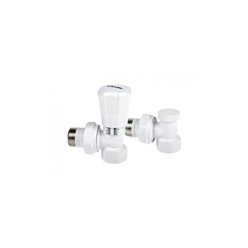 Zestaw przyłączeniowy grzejnikowy dwururowy VALVEX Activ Plus 1/2'' x 1/2'', zawór kątowy biały
