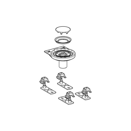 Podkładka zaworowa Geberit kompletna, do syfonu brodzikowego d90 Setaplano