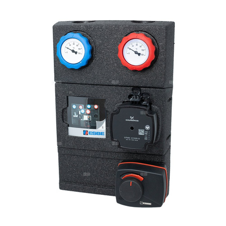 GRA212 grupa pompowa z zaworem mieszającym i siłownikiem, DN32, pompa Grundfos UPM3 AUTO 25-70, 3-punktowy siłownik 230V