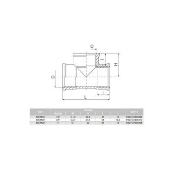 Trójnik VALVEX Twist mosiądz 1/2'' GW, kolor niklowany