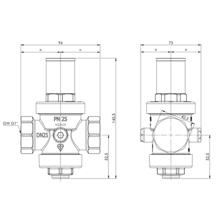 Standardowy reduktor ciśnienia wody BPR 403, GW G1'', 1 ÷ 5,5 bar