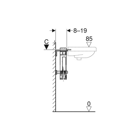 Kątownik montażowy Geberit 16 cm