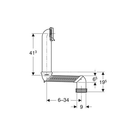 Uchwyt rurowy Geberit do kolana odpływowego do WC, odstęp między mocowaniami 48 / 95 mm