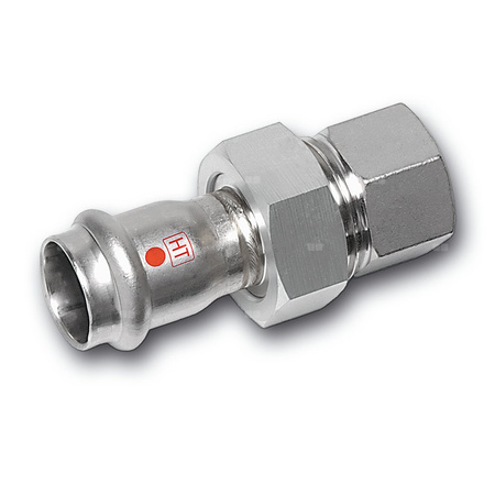 Śrubunek SANHA NiroTherm Industry z uszczelką trzyczęściowy, stal nierdzewna, 35 mm x 1 1/4'' (zw x GW)