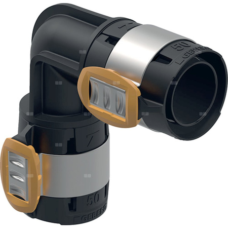 Kolano 90' GEBERIT FlowFit, PPSU, 50 mm (łącznik zaprasowywany x łącznik zaprasowywany)