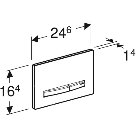 Przycisk uruchamiający Geberit Sigma50, przedni, szkło dymione, prostokątny