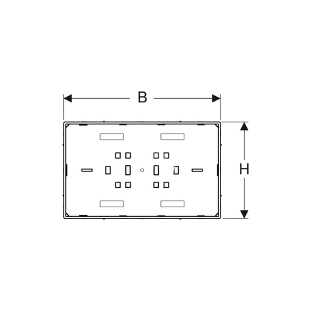 Płytka nośna Geberit z ramką, do płyty przykrywającej Sigma, zlicowana z powierzchnią ściany: Chrom błyszczący