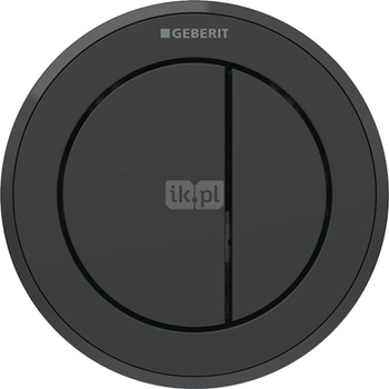 Pneumatyczny przycisk uruchamiający WC Geberit Typ 10, ręczny, meblowy dwudzielny, czarny mat, easy-to-clean