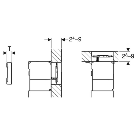 Przycisk uruchamiający Geberit Omega60, przedni, sand, prostokątny