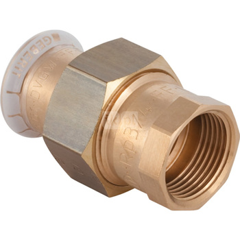 Śrubunek hydrauliczny GEBERIT Mapress Kupfer FKM przejściowy mosiądz GW 2'' 54 mm z pierścieniem zacinającym
