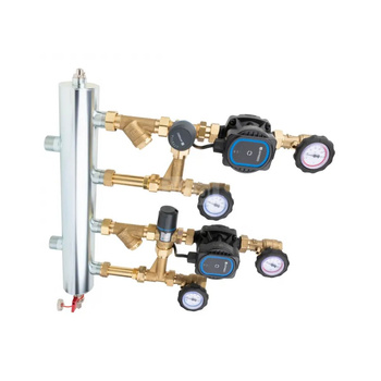 Grupa pompowa AFRISO BPS 961 AP GZ x GW 1'' x 3/4'', z zaworem mieszającym, z zaworem termostatycznym, z pompą obiegową AFRISO APH 160 15-7/130 mm