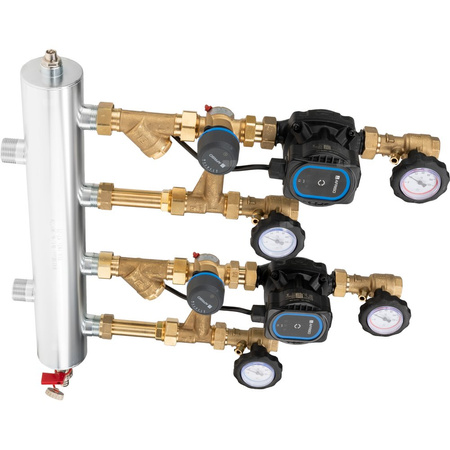 Grupa pompowa AFRISO BPS 966 AP GZ x GW 1'' x 3/4'', z zaworem mieszającym, z pompą obiegową AFRISO APH 160 15-7/130 mm