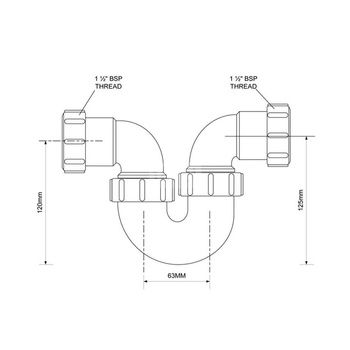 Przepływ z zasyfonowaniem 11/4"x11/4"