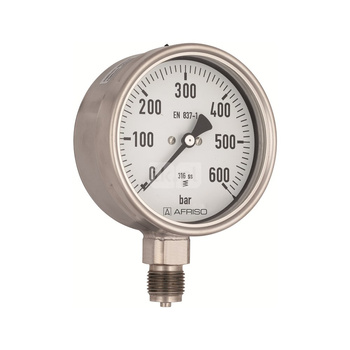 Manometr z rurką Bourdona AFRISO RF chemiczny 0/2,5 bar G1/2B radialne fi 160 mm, kl. 1,0%
