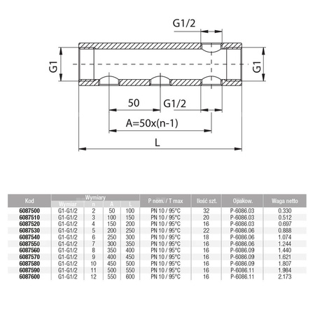 Rozdzielacz hydrauliczny VALVEX Proff mosiądz GW 1'', odgałęzień: 2 Gwint wewnętrzny (1/2'')