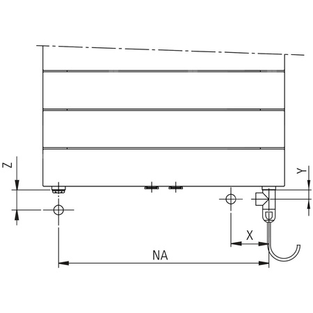 Kermi TABEO 1437x101x600mm QN 876, RAL9016, Podłączenie środkowe