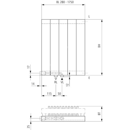 Grzejnik płytowy typ 20 KERMI V-HVV wym. 2400 x 770 mm, kolor biały, moc 2821 W