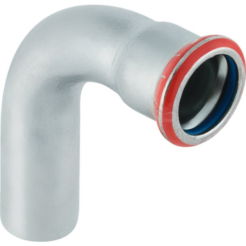 Kolano 90' GEBERIT Mapress C-Stahl FKM, stal (ocynk galwaniczny/elektrolityczny) (ocynk), 15 mm, DN 12 x 15 mm x DN 12 (końcówka wciskowa x mufa zaprasowywana) z uszczelką