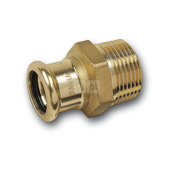 Nypel SANHA PURAPRESS, brąz, 12 mm x 1/2'' (zw x GZ)