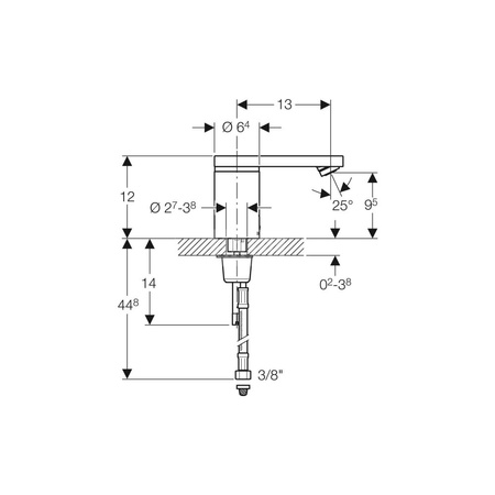 Korpus baterii Geberit z okrągłym otworem, do baterii umywalkowej typ 186: Chrom błyszczący