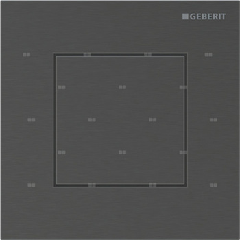 Przycisk uruchamiający Geberit typ 40 do systemu spłukiwania pisuarów z pneumatycznym uruchamianiem spłukiwania, kwadratowy: Czarny chrom / Szczotkowany, powlekany easy-to-clean
