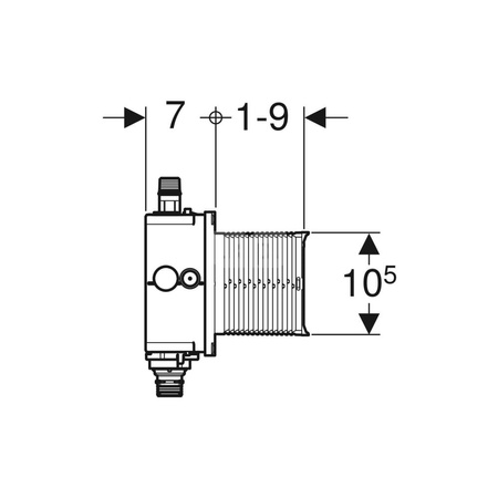 Nypel przyłączeniowy Geberit prosty, do zaworu spłukującego do pisuarów