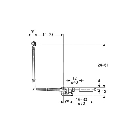 Zawór zestawu odpływowego Geberit