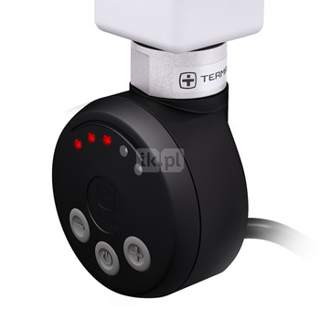 Grzałka TERMA MEG, 120W \ Tuba, RAL 9005 mat, kabel spiralny z wtyczką [czarny, 2,5m, logo Terma, in