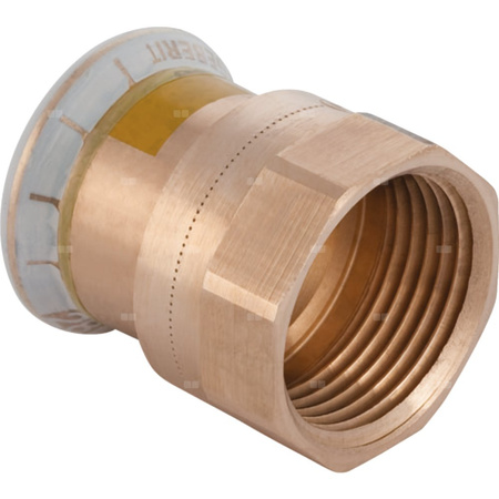 Złączka GEBERIT Mapress Kupfer Gas przejściowa z gwintem wewn. do gazu, Cu, 1'' x 22 mm (GW x mufa zaprasowywana), (głębokość: 2.5 mm) z uszczelką