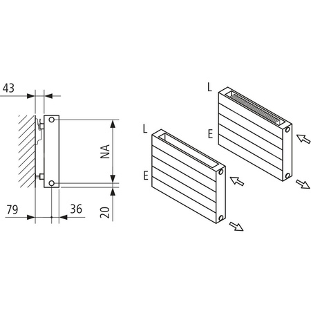 Ściana grzewcza Kermi Heizwand HHN Typ20 BH1120x72x1000 QN1669, weiß, 6bar, o. Abd, AB 12