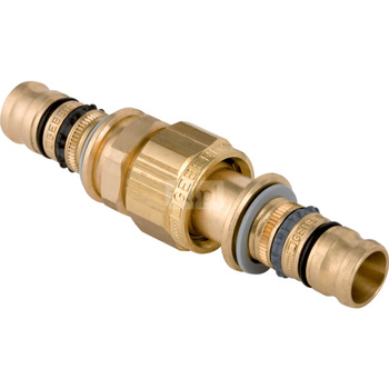 Śrubunek GEBERIT Mepla, Cu / Cu, 40 mm, DN 32 x 40 mm x DN 32 (końcówka wciskowa x końcówka wciskowa), (głębokość: 31.5 mm) z uszczelką