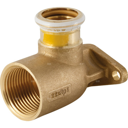 Kolano 90' GEBERIT Mapress Kupfer Gas do gazu, mosiądz, 1'' x 22 mm (GW x mufa zaprasowywana)