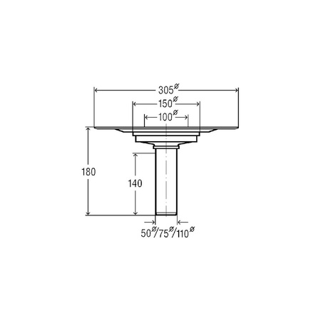 Advantix-odpływ balkonowy/tarasowy nie występuje: syfon, nr wzoru 4946.2 DN: 50 wydajność odpływu przy wysokości spiętrzenia 35 mm (wg PN-EN 1253): 2.5 odpływ pionowy
