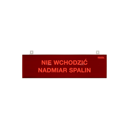 Tablica ostrzegawcza "ALARM CO2 NIE WCHODZIĆ", podświetlenie czerwone LED, wbudowana cicha syrenka, zasilanie 24V 
